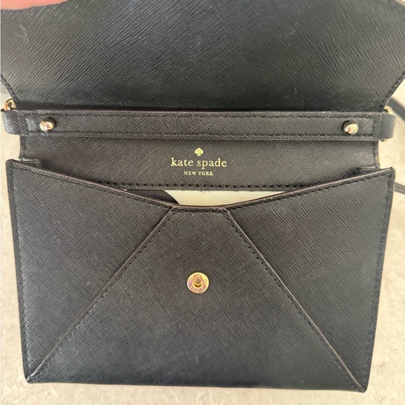 Kate Spade Black Envelope Crossbody with Gold Chain - Picture 3 of 6